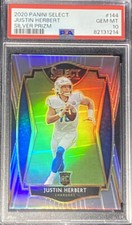 Justin Herbert 2020 Select Silver Prizm Rookie Card NFL Rare PSA 10 GEM MINT