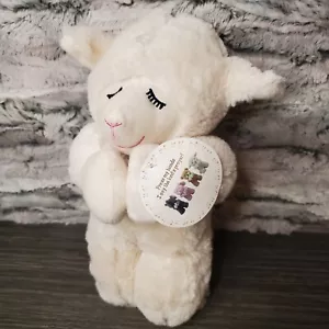 Peluche Goffa agnello bianco pecora inginocchiata preghiera NO SUONO con etichette 10" - Foto 1 di 7