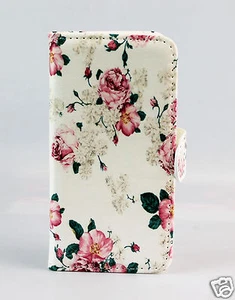 Samsung Galaxy S5 mini Case Flip Cover Etui Tasche Hülle Blumen Rosen Motiv - Bild 1 von 2
