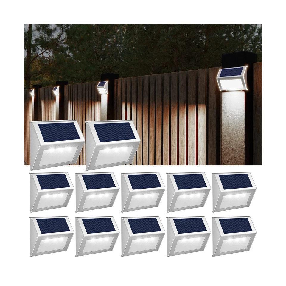 Уличные светильники на солнечных батареях JSOT, 12 упаковок светильников на солнечных батареях, палубные светильники на солнечных батареях... - Изображение 1 из 4