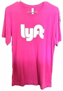 LYFT White Logo Graphic T-Shirt Tee Medium Pink NWT - Picture 1 of 4