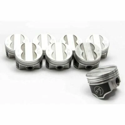 Speed Pro Forged Coated Skirt Flat Top 4VR Pistons Pontiac 400 Set 8 +.030" - Image 1 of 2