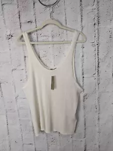 J. Crew Featherweight Cashmere Cream Ribbed Tank Top Plus size 3X NWT - Picture 1 of 8