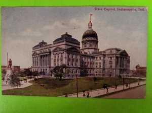 Vintage Postkarte aus Anfang 1900 Landeshauptstadt Indianapolis USA Indy - Bild 1 von 2