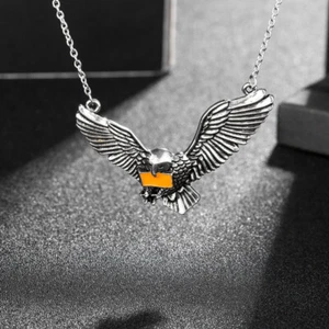 Personality Hip Hop Pendant Vintage Hawk Shaped Alloy Necklace Fashion Neck - Picture 1 of 12