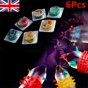 6x Colorful Condoms Latex Sensitive Dotted Massage Ribbed Stimulate Toys Set UK - Picture 1 of 12