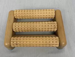 Wooden Foot Massager, Relieves Stress, Aches and Pains, 3 Rollers - Picture 1 of 5