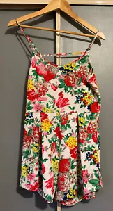 MINKPINK Size Small Short White Floral Strappy PLAYSUIT Festival Fun Summer VGC - Picture 1 of 9