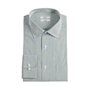 Croft & Barrow Men's Dress Shirt Easy Care Spread Collar Green Small Check - Picture 1 of 1