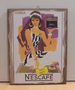 NESCAFE COFFEE ADVERTISIGN REPRINT WOODEN SIGN - Picture 1 of 9