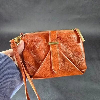 Cartera monedero brahmin de cuero naranja con cremallera Foto 1 de 4
