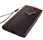 Genuine Dark Leather Case for Microsoft Lumia 950 XL Book Wallet Handmade Slim