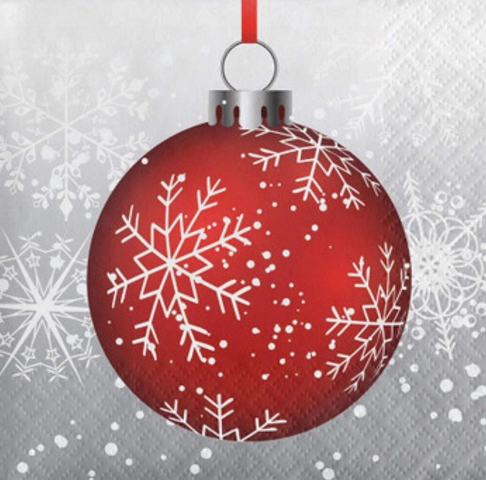 Holiday Ornaments Christmas Paper Beverage Napkins, 16 count - Image 1 of 1