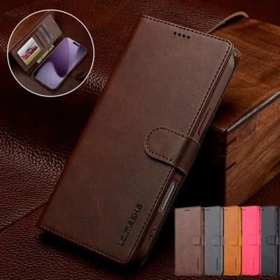 Magnetic Card Flip Wallet Cover Leather Case for iPhone 17/17 Pro/17 Pro Max/Air - Image 1 of 4