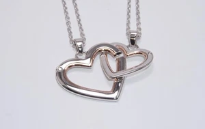 Clogau Starling Silver & 9carat Rose Gold Diamond One Heart Pendants & Chains - Imagen 1 de 8