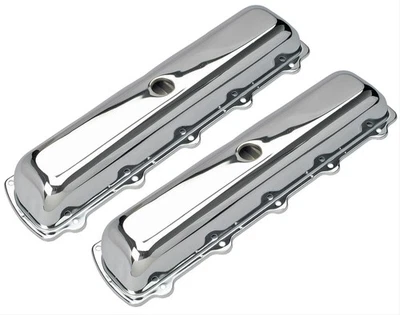 Trans-Dapt Valve Cover Stock Height Steel Chrome Plain Olds 330-455 V8 Pr. 9381 Foto 1 de 4