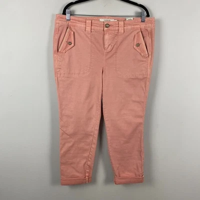 Pantalón Militar Torrid Crop Twill Talla 16 Rosa Melocotón Mezcla Algodón Elástico Foto 1 de 4
