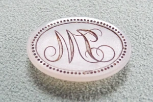 Antiguo Sello Intaglio Victoriano Vidrio Leche Monograma JM Grabado Ovalado c1890 - Imagen 1 de 8