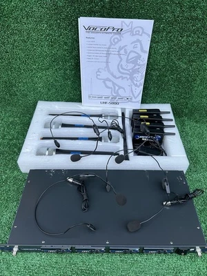 VocoPro UHF-5800 Receiver & 4-Microphones, 4-Body Packs & 4 Headsets, Tested! - Image 1 of 4