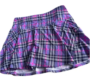 Ibkul DONNA PLAID SWING SKORT GOLF TENNIS PICKLEBALL PICCOLO VIOLA NUOVO SENZA ETICHETTE - Foto 1 di 6