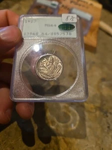 1927-P Buffalo Nickel PCGS CAC MS64 Old Rattler Holder - Picture 1 of 2