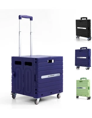 Carro utilitario plegable portátil cajón rodante carro de mano plegable compras púrpura Foto 1 de 4