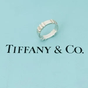AUTHENTIC Tiffany & Co Ring - Atlas Vintage Roman Numerals ring UK size J- Rare - Picture 1 of 9