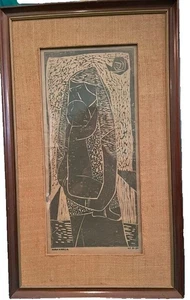 Manansala Mother Child Ayala Museum Art Philippines Block Print Limited Edition - Picture 1 of 4