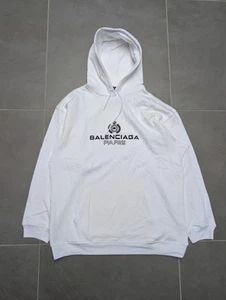 Sudadera con capucha de gran tamaño Balenciaga Logo Paris - Talla L - 100 % auténtica - PVP £850 - Imagen 1 de 11