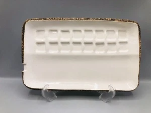 Raw Edge Paint Palette Tray, Glossy White Ceramic Stoneware Art, Handmade - Bild 1 von 5