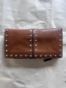 Vintage Michael Kors Geldbörse Cognac Astor Nieten Leder - Bild 1 von 8
