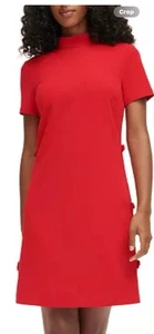 KARL LAGERFELD PARIS Womens Mock Neck Bow Trimmed Dress Red Size 6 - Picture 1 of 4
