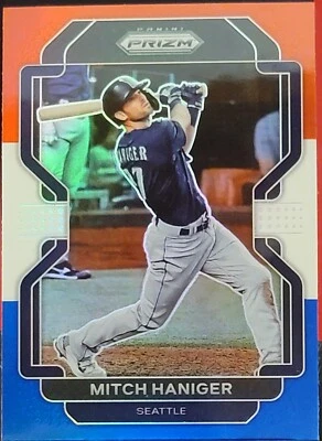 2022 Panini Prizm - Red White & Blue Prizm #65 Mitch Haniger - Seattle Mariners  - Image 1 of 2