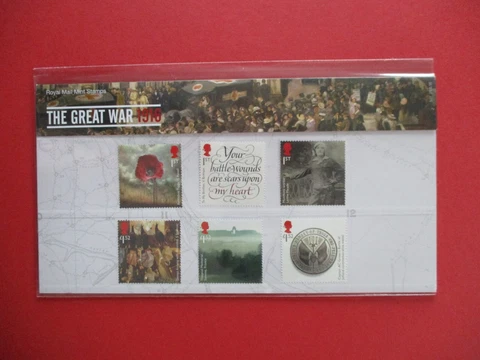 SG3838-SG3843 Great War 1916 Presentation Pack 2016 Inc Mini Sheet MS3848a MNH Cover