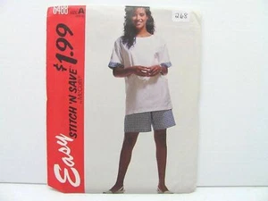 McCalls 6488 Sz A Misses Top and Shorts Stitch n Save Sewing Pattern UNCUT #268 - Picture 1 of 6