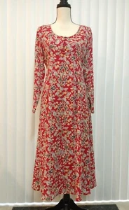 ANN TAYLOR VINTAGE EMPIRE DRESS RED FLORAL SIZE 4 B10 - Picture 1 of 6