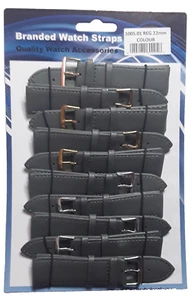 Großhandel Restposten: - 10 Standard - 22 mm Breite - GRAUES Leder - Uhrenarmbänder. - Bild 1 von 1