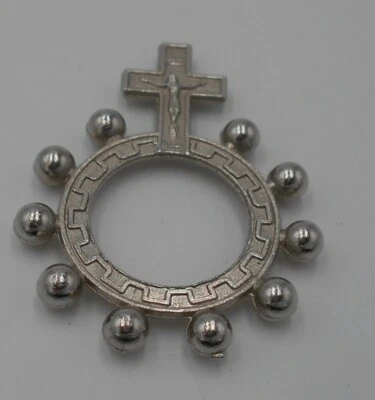 ANCIEN DIZAINIER SURMONTE CROIX CRUCIFIX INRI ITALY - Photo 1/4