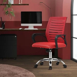 Ergonomischer Gaming Bürostuhl Rot 360° Drehbar Atmungsaktives Mesh - Bild 1 von 8