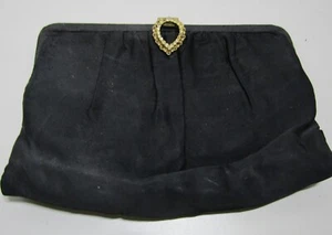 bolso de noche vintage de tela negro - ver detalles para mejor descripción - Imagen 1 de 4
