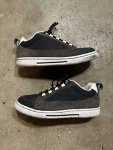 Vtg Duff Shoes Skateboarding Barletta Fat Tongue Navy Blue Grey Sz 11 Y2K Rare - Picture 1 of 9