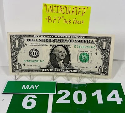 Birthday/Anniversary Dollar May 6 2014 . Fancy Serial Number Uncirculated “Gem” - Image 1 of 4