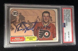 Bernie Parent Signed 1968-69 Topps Card #89 PSA DNA Philadelphia Flyers Rookie - Picture 1 of 2