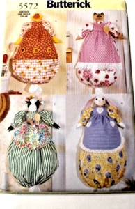 Butterick 5572 Animal Plastic Bag Holder Sewing Pattern (Duck Kitten Cow Bunny) - Picture 1 of 3