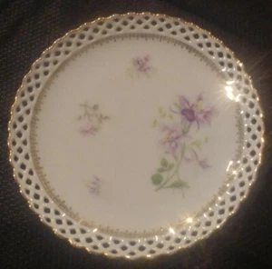 Schumann Bavaria Plate Pierced Scallop Edge Floral Pattern Rare - Picture 1 of 6