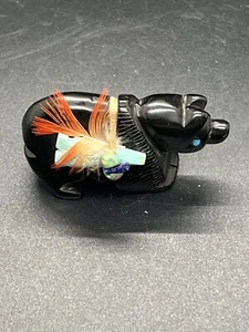 Figura Joseph Begay Nativo Americano Navajo Oso Negro Con Incrustación de Piedra - Imagen 1 de 5