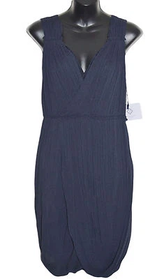 VERA WANG Lavender Label Pleated Dress 100% Silk Blue Size US 10 - Image 1 of 4