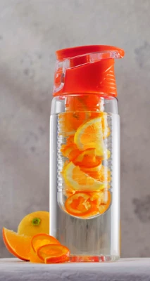 Trinkflasche mit Infuser, 750ml, orange - Bild 1 von 2