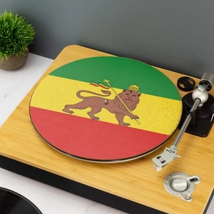 Rastafari Flag Record Player Slip Mat Turn Table DJ Slip Mat Lion of Judah - Picture 1 of 4