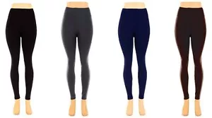 Tummy Tuck Seamless High Waisted Heavy Fleece Lined Stretchy Winter Leggings - Picture 1 of 5